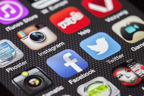 Phone with social media apps