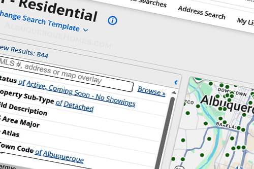 Screenshot of Multiple Listing Service (MLS)